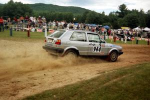 Scott Williams / Trisha Williams VW GTI at the finish of SS1, Mexico Rec.