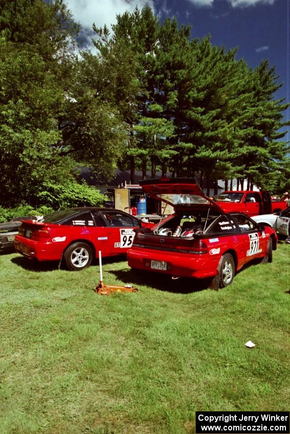 Shane Mitchell / Paul Donnelly Eagle Talon and Brendan Cunningham / Paul McClean Eagle Talon TSi prior to the start of the event