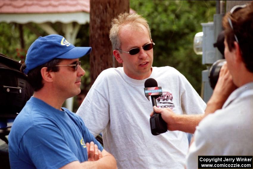 Canadians Tom McGeer and Frank Sprongl are interviewed prior to the start.