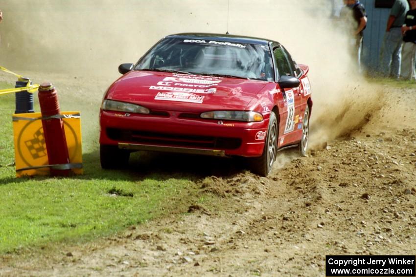 Mark Utecht / Brenda Lewis Mitsubishi Eclipse GSX at the finish of SS1, Mexico Rec.