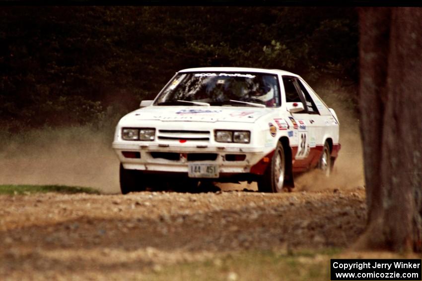 Lesley Suddard / Doc Shrader Dodge Shelby Charger at the finish of SS1, Mexico Rec.
