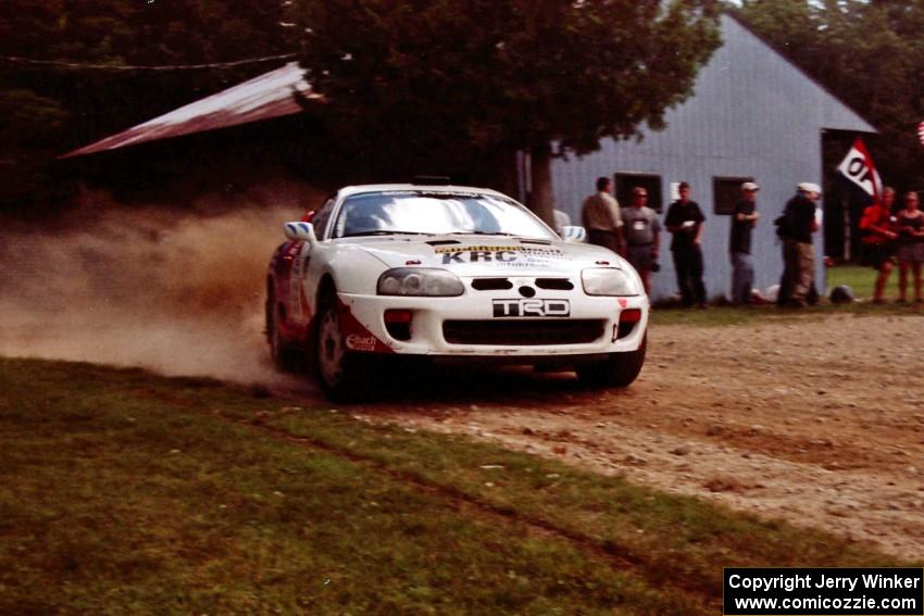 Brian Vinson / Richard Beels Toyota Supra Turbo at the finish of SS1, Mexico Rec.