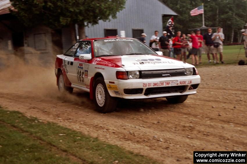 Jon Bogert / Daphne Bogert Toyota Celica All-Trac at the finish of SS1, Mexico Rec.