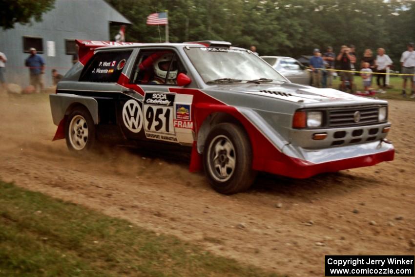 Jose Vicente / Peter Watt VW Fox Kit Car V6 at the finish of SS1, Mexico Rec.