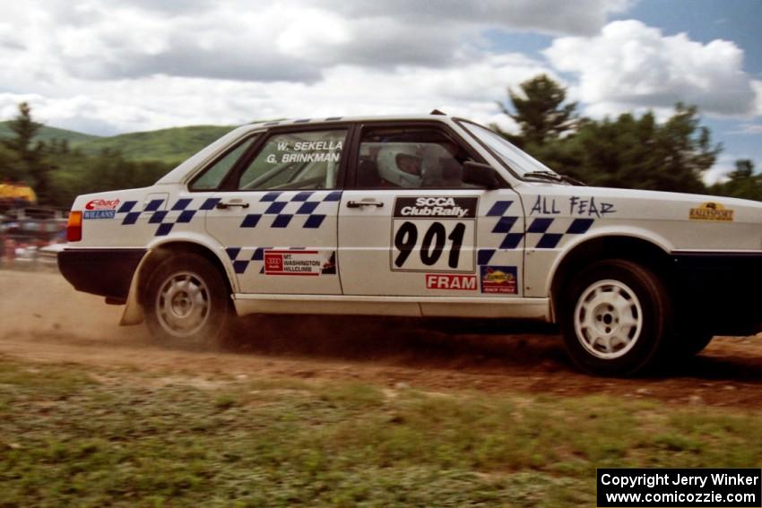 Gerry Brinkman / Will Sekella Audi 4000 Quattro at the finish of SS1, Mexico Rec.