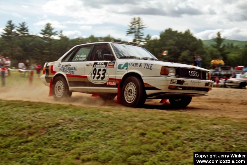 John Keaney / Barry Smith Audi 4000 Quattro at the finish of SS1, Mexico Rec.