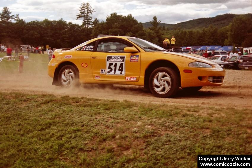 Roland McIvor / Ronan Burke Mitsubishi Eclipse near the finish of SS1, Mexico Rec.