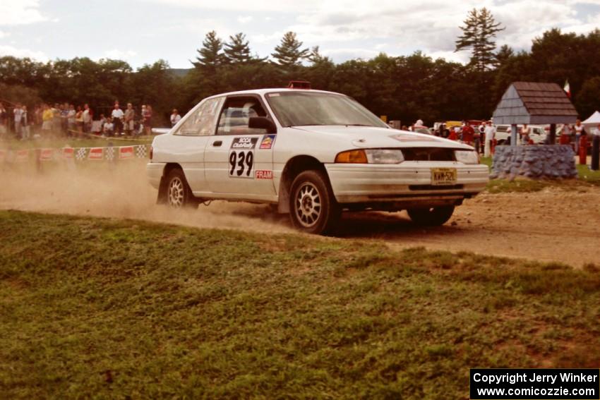 Donal Mulleady / Damien Treanor Ford Escort GT at the finish of SS1, Mexico Rec.