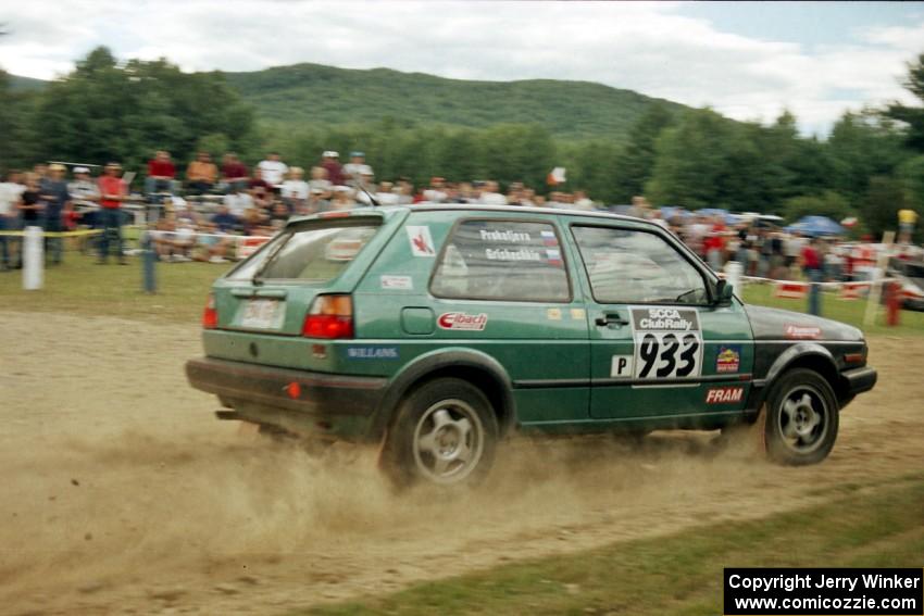 Serguei Grichetchkine / Ksenia Prokofjeva VW GTI at the finish of SS1, Mexico Rec.