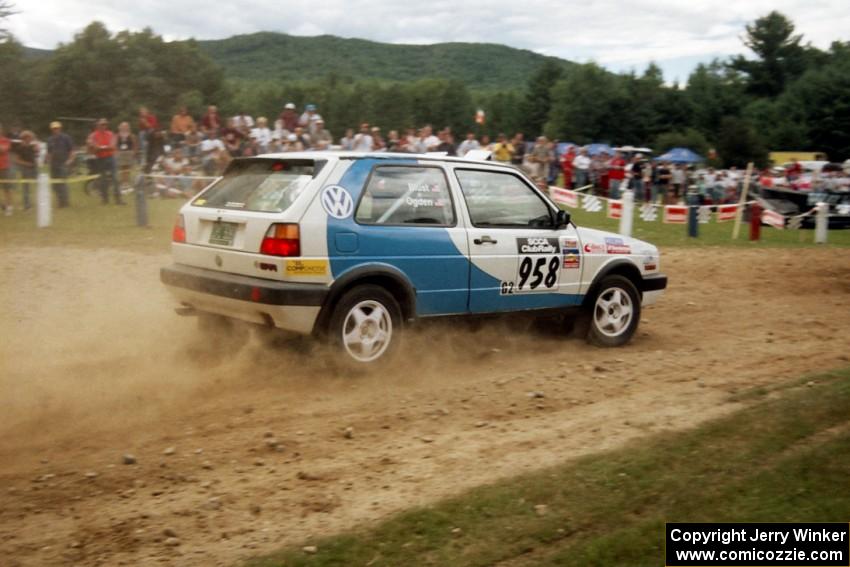 Seward Ogden / Casey Blust VW GTI at the finish of SS1, Mexico Rec.