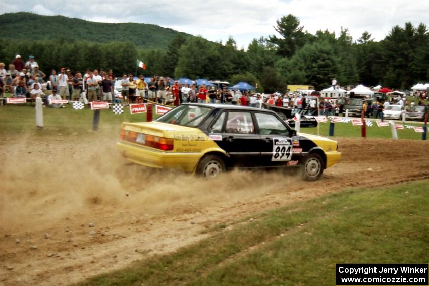 Vittorio Bares / Tim Duggan Audi 4000CS Quattro at the finish of SS1, Mexico Rec.