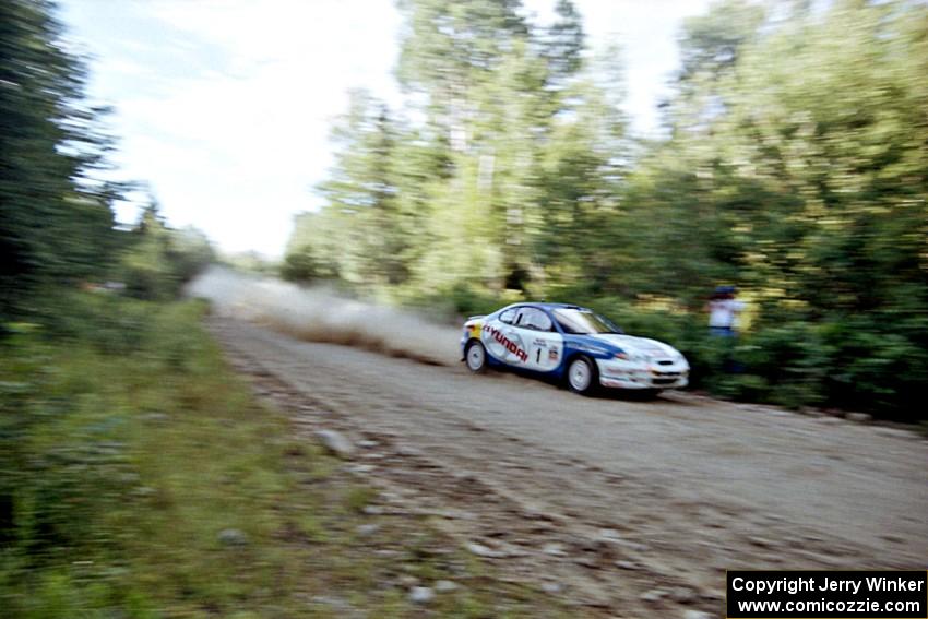 Paul Choiniere / Jeff Becker Hyundai Tiburon on SS3, E. Town East.