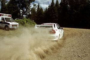 Jean-Sébastien Besner / Jacques Besner Mitsubishi Lancer Evo V on SS5, Parmachenee West.