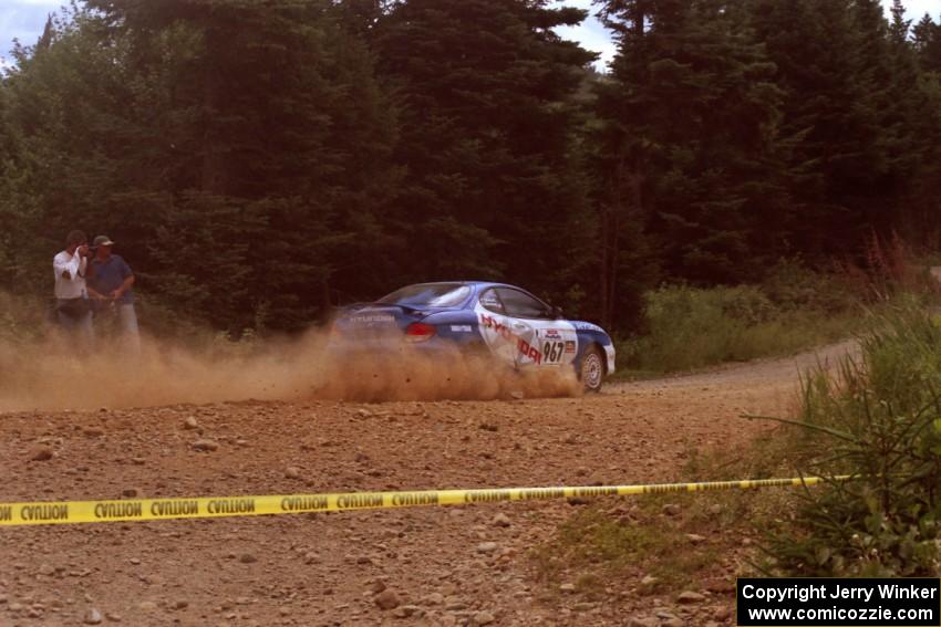 Andy Bornhop / Paula Gibeault Hyundai Tiburon on SS6, Parmachenee East.