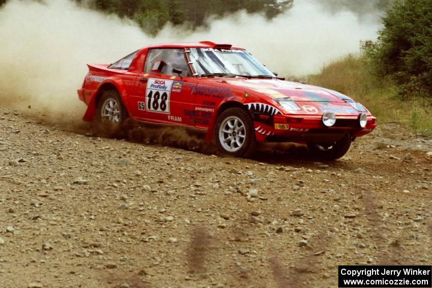 Andrew Havas / Melanie Kelly Mazda RX-7 on SS6, Parmachenee East.