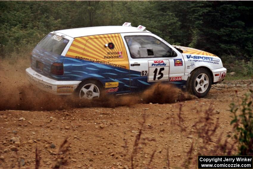 Brad Hawkins / Adrian Wintle VW GTI on SS6, Parmachenee East.