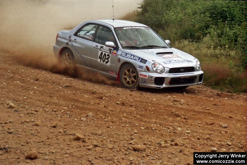 Wyeth Gubelmann / Therin Pace Subaru WRX on SS6, Parmachenee East.