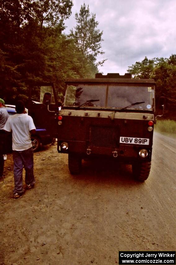 Old foreign military vehicle at the crossroads to SS6 and SS7.