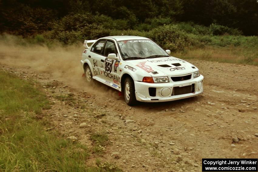 Jean-Sébastien Besner / Jacques Besner Mitsubishi Lancer Evo V on SS7, Parmachenee Long.