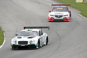 Butch Leitzinger's Bentley Continental GT3 and Peter Cunningham's Acura TLX-GT
