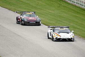 Tomas Enge's Lamborghini Gallardo GT3 FL2 and Ryan Dalziel's Porsche 911 GT3R