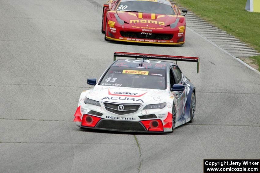 Ryan Eversley's Acura TLX-GT and Henrique Cisneros' Ferrari 458 GT3 Italia