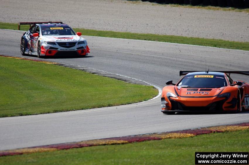 Robert Thorne's McLaren 650S GT3 and Peter Cunningham's Acura TLX-GT