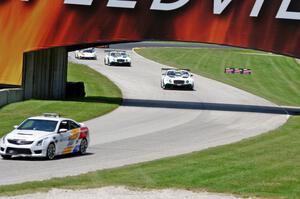 Butch Leitzinger's Bentley Continental GT3, Chris Dyson's Bentley Continental GT3 and Tomas Enge's Lamborghini Gallardo GT3 FL2