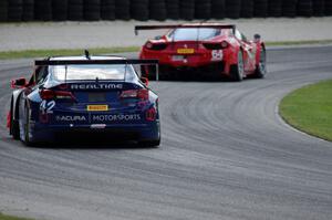 Peter Cunningham's Acura TLX-GT follows Duncan Ende's Ferrari 458 GT3 Italia