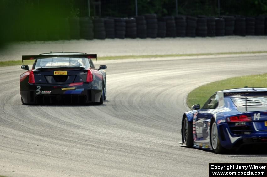 Johnny O'Connell's Cadillac ATS-VR GT3 and James Sofronas' Audi R8 LMS Ultra