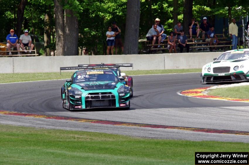 James Davison's Nissan GT-R GT3, Ryan Dalziel's Porsche 911 GT3R and Chris Dyson's Bentley Continental GT3