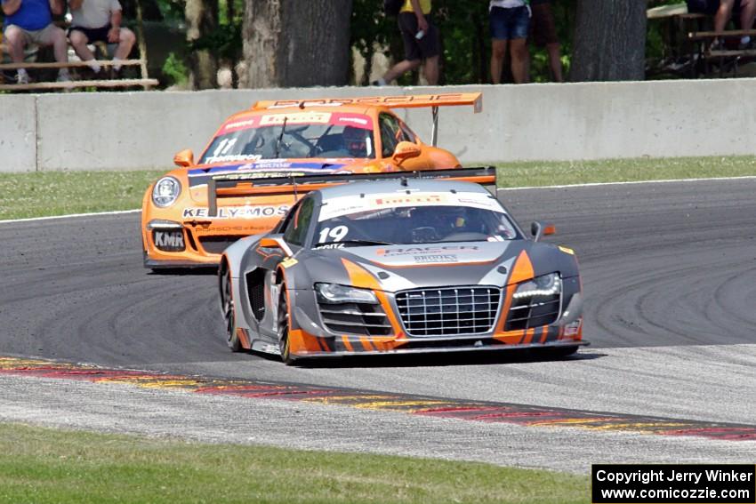 Drew Regitz's Audi R8 LMS Ultra and Colin Thompson's Porsche 911 GT3 Cup