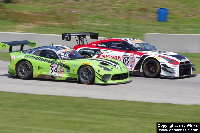 Tim Pappas' SRT Viper GT3R and Bryan Heitkotter's Nissan GT-R GT3