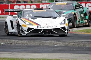 Tomas Enge's Lamborghini Gallardo GT3 FL2 and James Davison's Nissan GT-R GT3