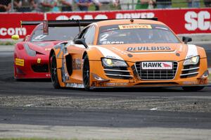 Mike Skeen's Audi R8 LMS Ultra and Olivier Beretta's Ferrari 458 GT3 Italia