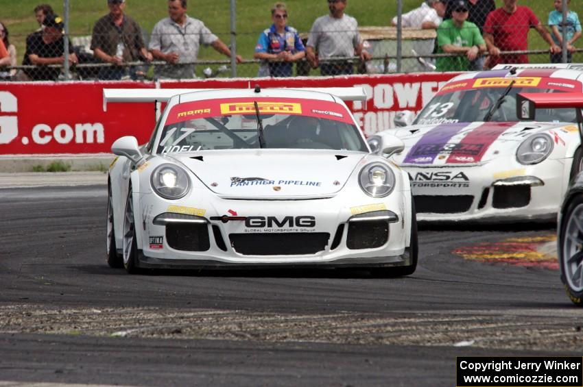 Alec Udell's Porsche 911 GT3 Cup and Lorenzo Trefethen's Porsche 911 GT3 Cup