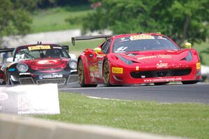 Olivier Beretta's Ferrari 458 GT3 Italia and Ryan Dalziel's Porsche 911 GT3R