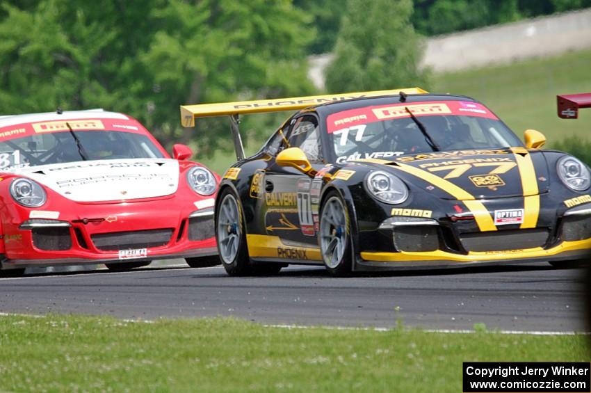 Preston Calvert's Porsche 911 GT3 Cup and Victor Gomez's Porsche 911 GT3 Cup