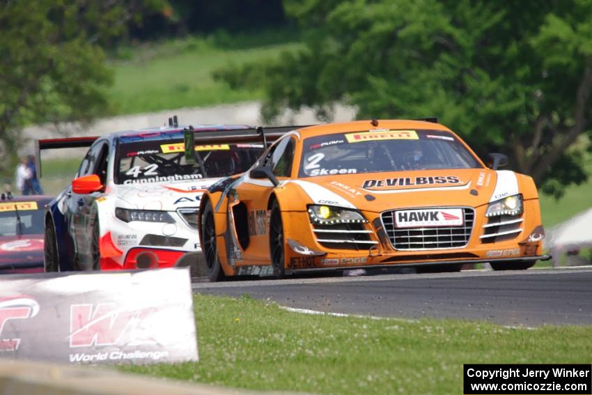 Mike Skeen's Audi R8 LMS Ultra and Peter Cunningham's Acura TLX-GT
