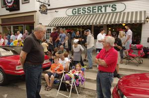 Awaiting the start of the parade into town in front of Gessert's Ice Cream.