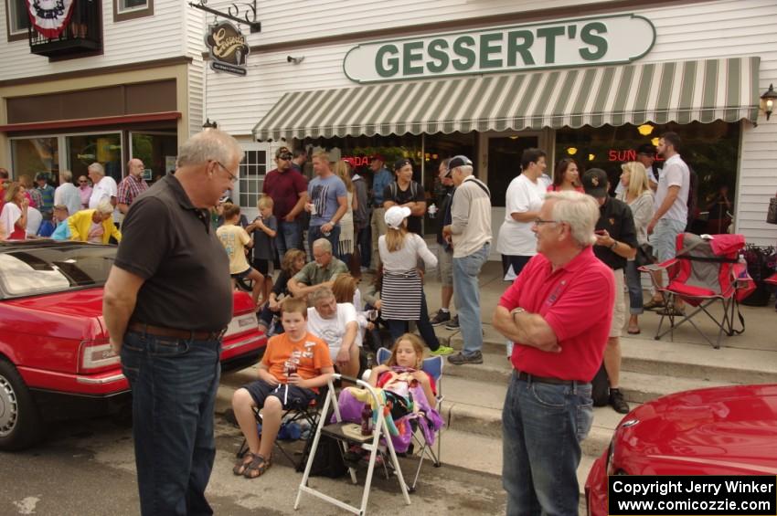 Awaiting the start of the parade into town in front of Gessert's Ice Cream.