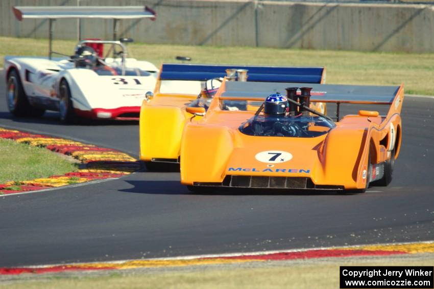 Bill Heifner's McLaren M8F, Chris MacAllister's McLaren M8F and Michael Moss' Lola T-163