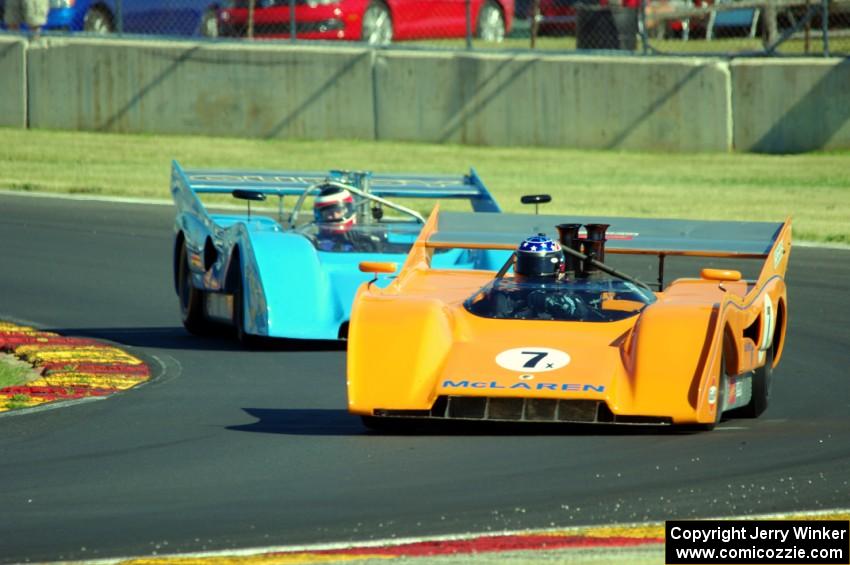 Bill Heifner's McLaren M8F and Jim Stengel's McLaren M8F