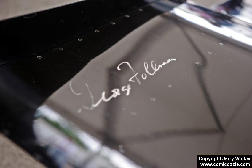 George Follmer's signature on a Shadow DN4