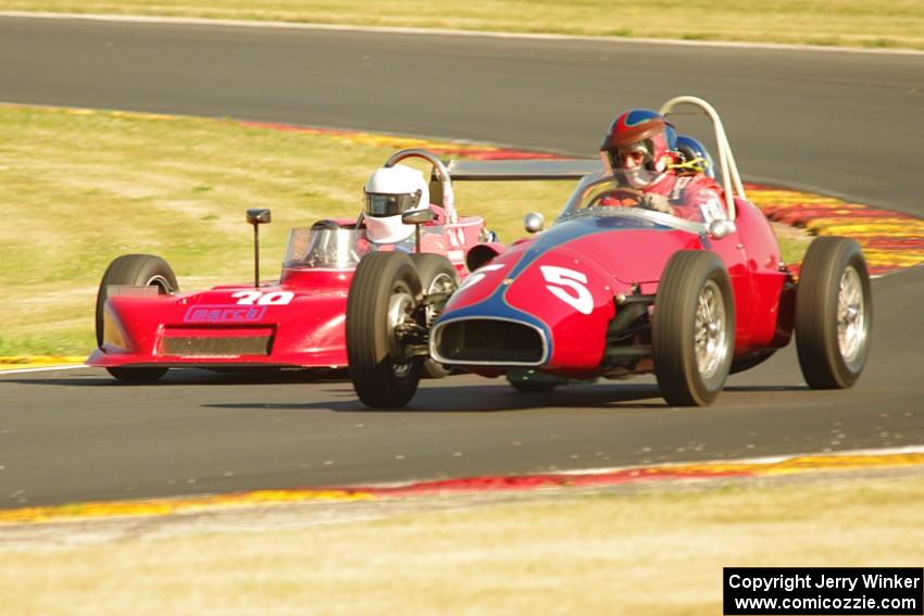 Fletcher Belt's March 79SV passes Hugh Ruthven's Bandini F/J