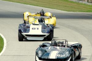 Tom Shelton's Lola T-70 Spyder, Brian Garcia's BTM Cheetah Roadster and A.C. D'Augustine's Genie Mk. 10B