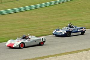 Sandra McNeil's Lotus 23B and Vincent Dean's Lotus 19/Buick