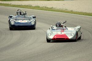 Sandra McNeil's Lotus 23B and Vincent Dean's Lotus 19/Buick