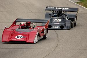 Roger Williams' McLaren M8E/F and Kirt Bennet's Shadow DN4