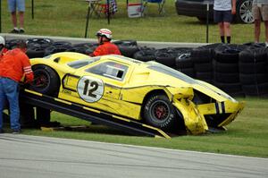 Gary Moore's Ford GT40 Mk. IV is loaded onto the flatbed.